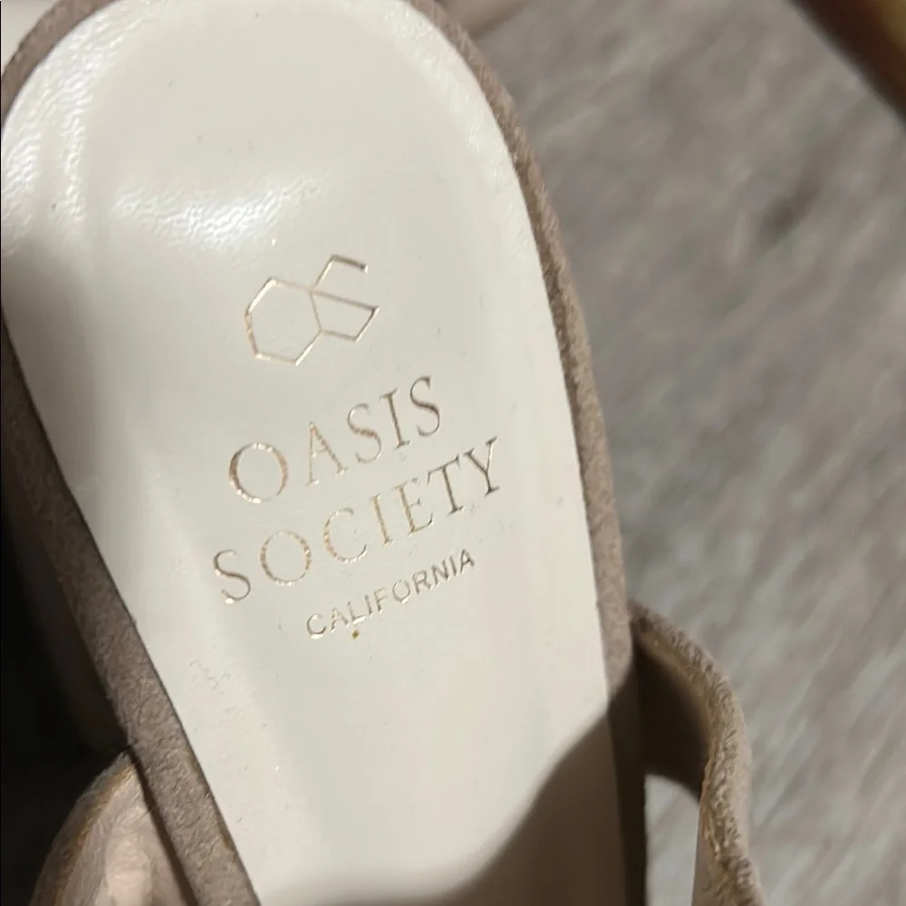 Oasis Tan Platform Sandals with Ankle Cuffs - Picture 2 of 14